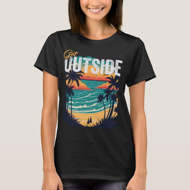 Gå ut - handflatan se sidolandning t shirt (Framsida)