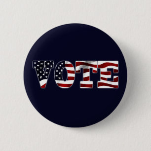 Gå Ut Och Röst USA Flagga Design Knapp