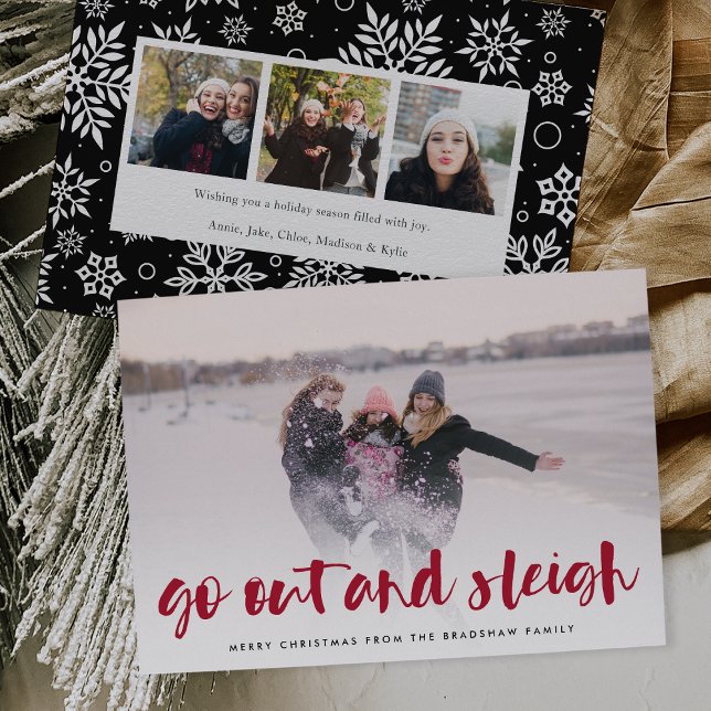 Gå ut och Sleigh | Fullt Photo Helgdag Card Julkort (Skapare uppladdad)