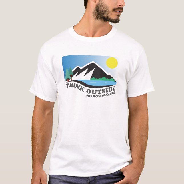 Gå ut och tänka  t shirt (Framsida)