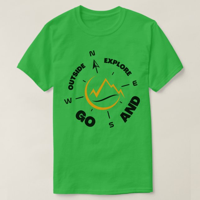 Gå ut och utforska äventyr t shirt (Design framsida)
