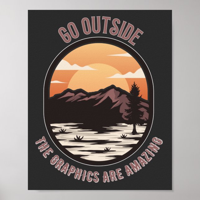 gå utanför bilderna, är fantastisk roliga spelare poster (Framsidan)
