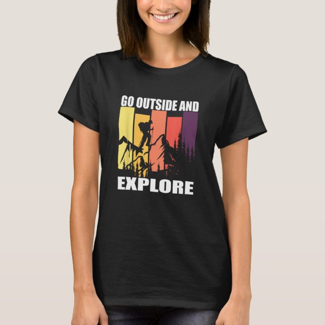 Gå utanför och utforska t shirt (Framsida)