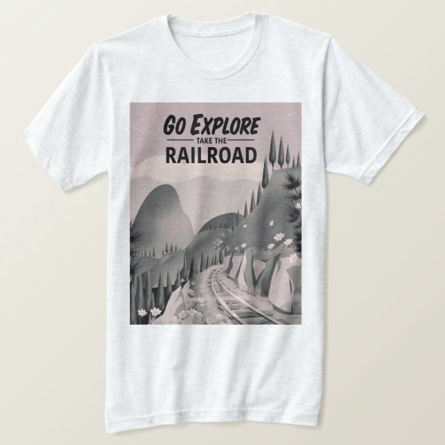 Gå Utforska ta järnvägen T Shirt (Design framsida)