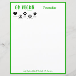 Gå Vegan Citat Grön Personlig Brevpapper