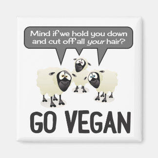 Gå Vegan No Wool Magnet