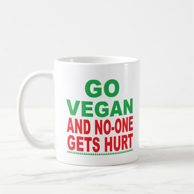 Gå Vegan och Ont ingen gång Kaffemugg (Vänster)