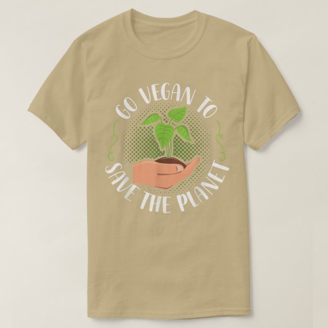 Gå Vegan och Rädda planeten Vegan Vegetable Diet T Shirt (Design framsida)