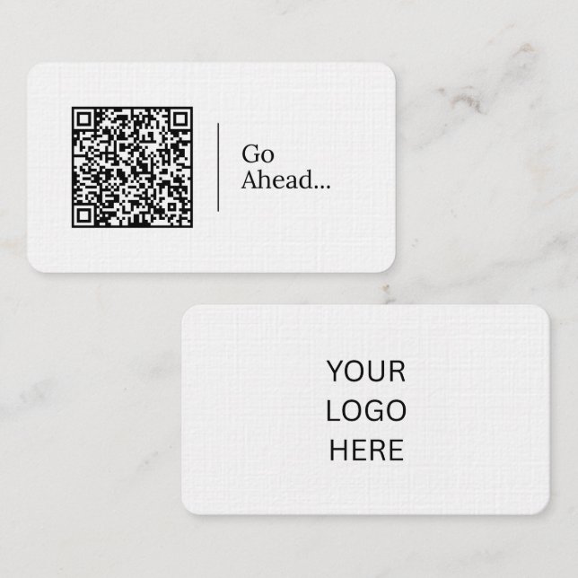 Gå vidare... | Anpassningsbar QR-kod och logotyp Visitkort (Fram/baksida)