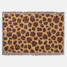 Gå vild Leopardyck Gold Tan Orange Päls Look Filt