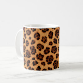Gå vild Leopardyck Gold Tan Orange Päls Look Kaffemugg
