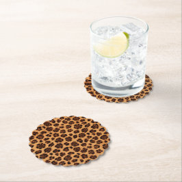 Gå vild Leopardyck Gold Tan Orange Päls Look Underlägg Papper