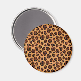 Gå vild Leopardyck Gold Tan Orange Pälslook Magnet