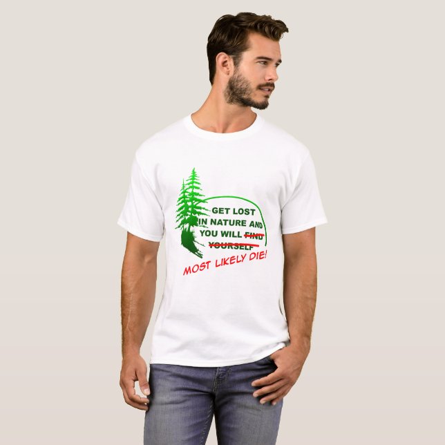 Gå vilse i skogen Rollig T-shirt (Hel framsida)