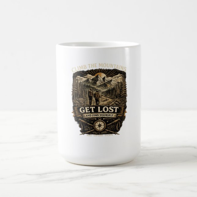 Gå vilse och hitta dig själv kaffemugg (Center)