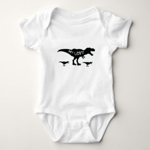 Gå vilse Roliga dinosaurier svart och vitt Söta vi T Shirt