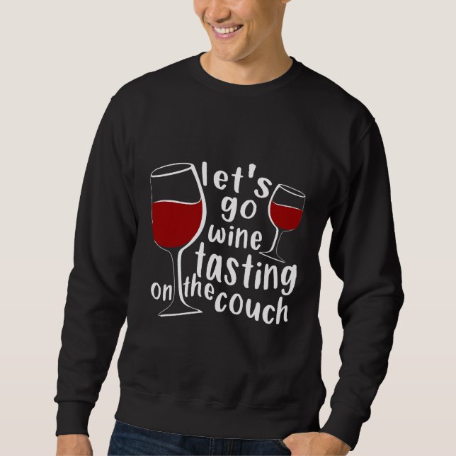 Gå Vin och smaka på soffan Lång Ärmad Tröja (Framsida)