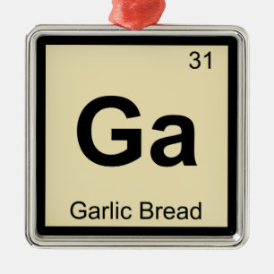 Ga - Vitlökskemisk Periodisk Bord-symbol Julgransprydnad Metall