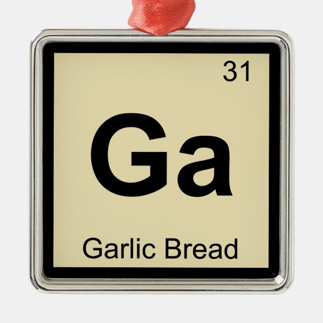 Ga - Vitlökskemisk Periodisk Bord-symbol Julgransprydnad Metall (Framsidan)