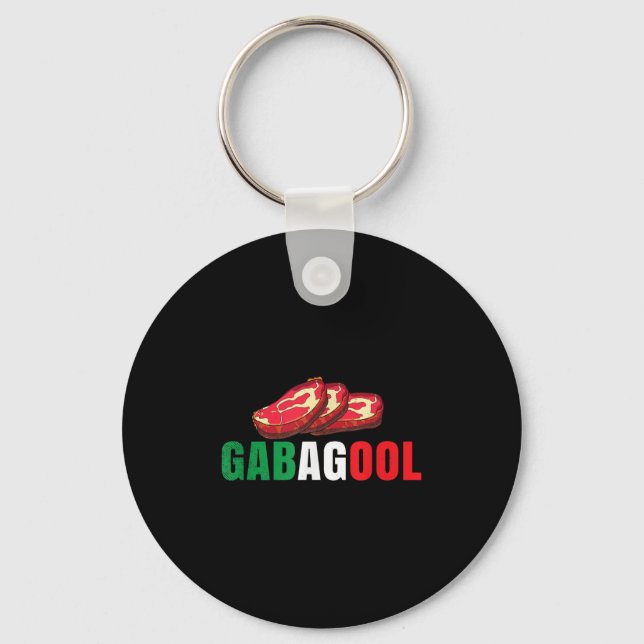 Gabagool Cacola Meat New Jersey Italian Pride Gift Nyckelring (Framsida)