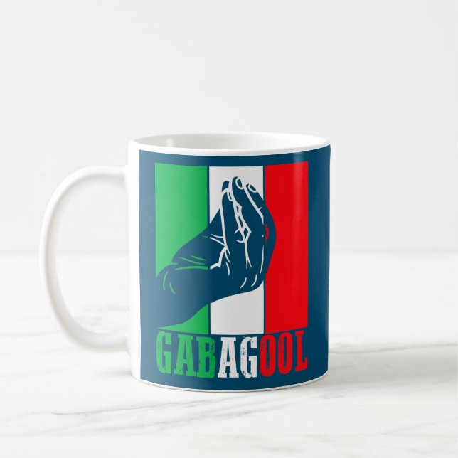 Gabagool Italienska amerikanska Kött med Hand Sign Kaffemugg (Vänster)