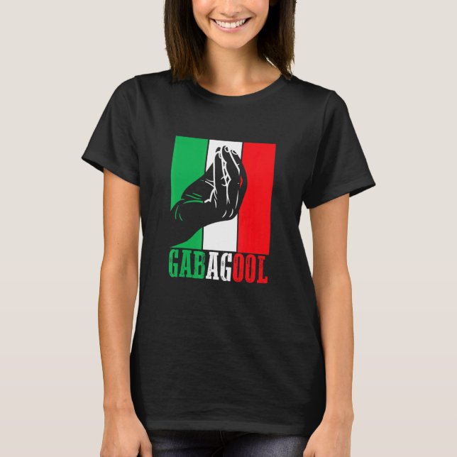 Gabagool Italienska amerikanska Kött med handsigna T Shirt (Framsida)