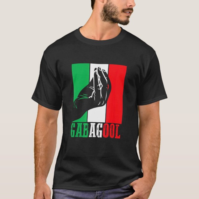 Gabagool Italienska amerikanska Kött med handsigna T Shirt (Framsida)