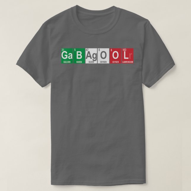 Gabagool Periodic Bord Science Italiola 8 T Shirt (Design framsida)