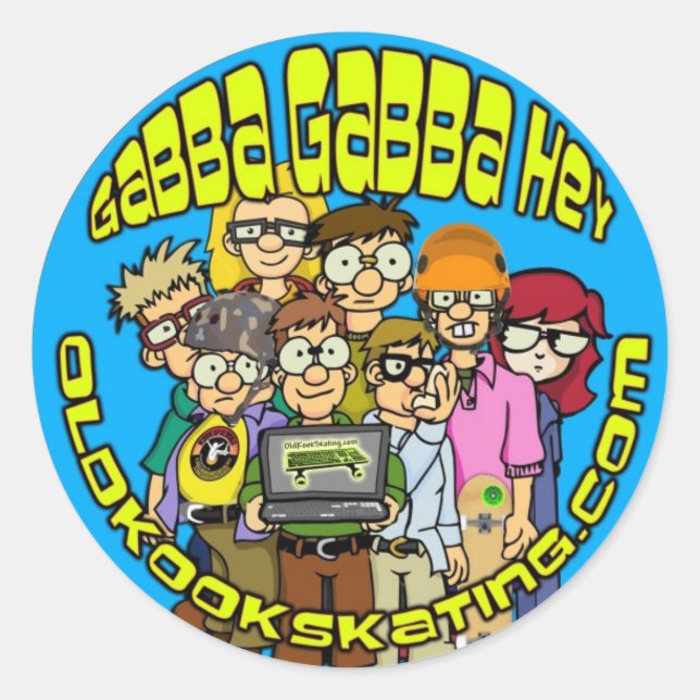 Gabba Gabba Hej Runt Klistermärke (Framsida)