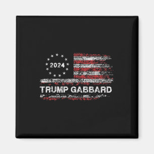 Gabbard 2024 US Flagga Trump 24 Konservativ Val Magnet
