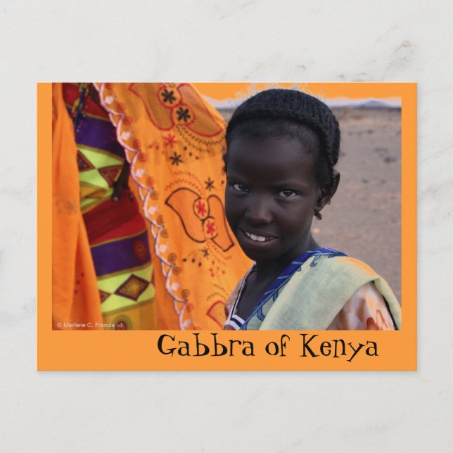 Gabbra-stamflickan från Kenya Postcard Vykort (Framsida)