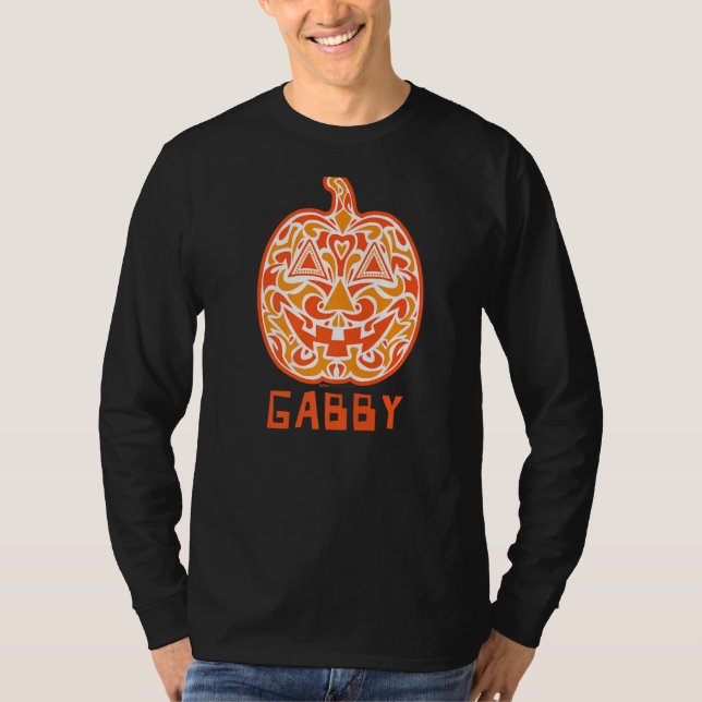 Gabby Halloween Sugar Skull T Shirt (Framsida)