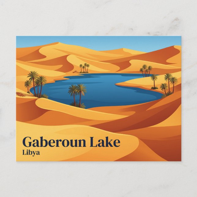 Gaberounsjön Libyen Vykort (Framsida)
