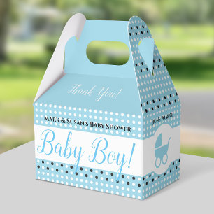 Gable Box för babyskor med Barnvagn - Pojke Presentaskar