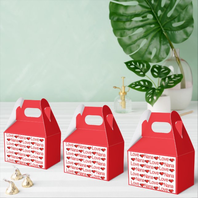Gable Favor Box Alla hjärtans dag Kärlek NanaRöda  Presentaskar (Multipel)