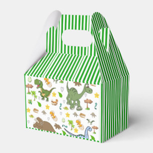 Gable Favor Box Dinosaur Grön Rand Presentaskar