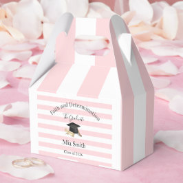 Gable Favor Box Pink Stripe Graduate 2026 Presentaskar