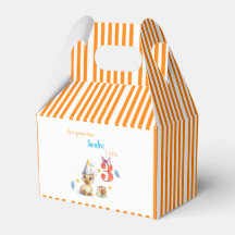 Gable Favor Box Söt Chick Cake Orange Randig