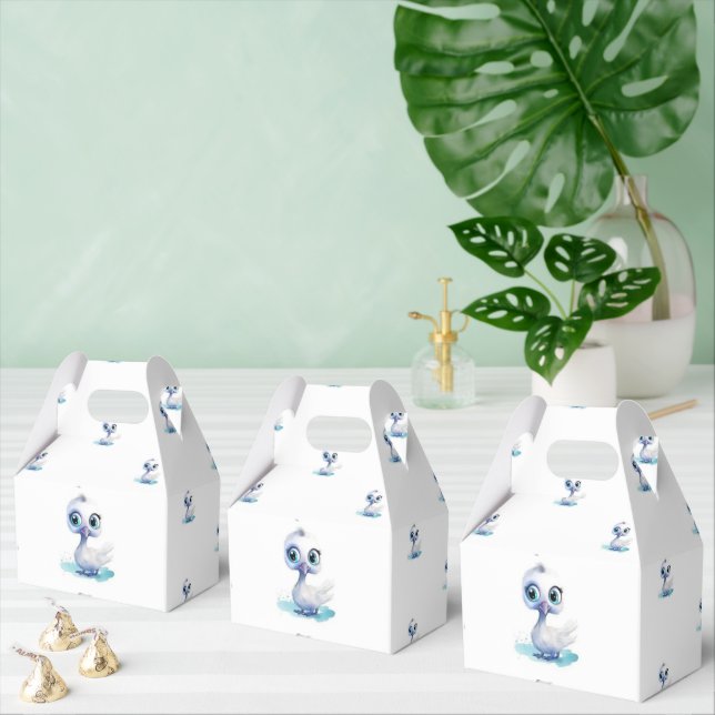 Gable Favor Box Söt Vit Anka Presentaskar (Multipel)