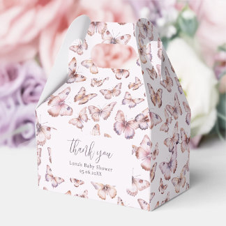 Gable för Lila och Rosa-fjäril för babyskor Presentaskar