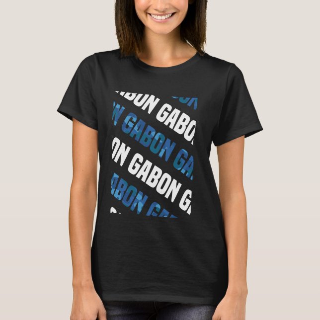 Gabon Camo Mönster Blue Camouflage T Shirt (Framsida)
