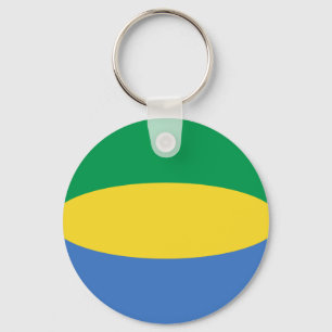 Gabon Fisheye Flagga Keychain Nyckelring