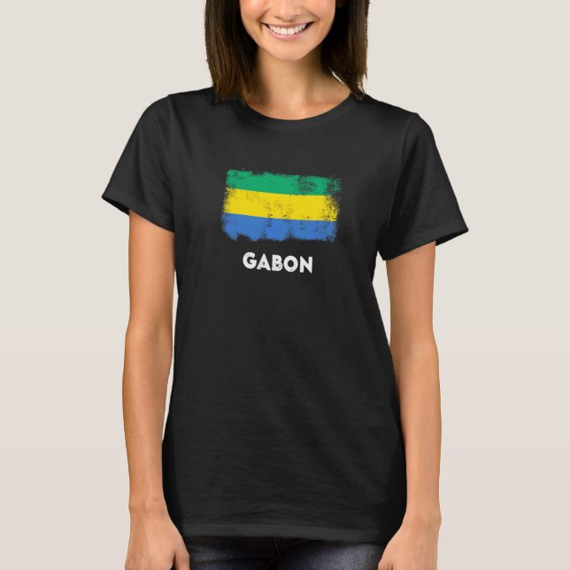 Gabon flagg République Gabonaise  1 T Shirt (Framsida)