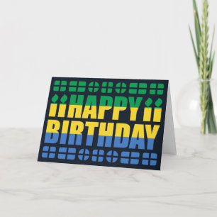 Gabon Flagga Birthday Card Kort