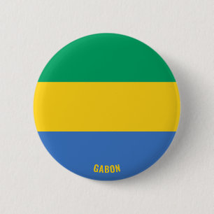 Gabon Flagga Charming Patriotic Knapp