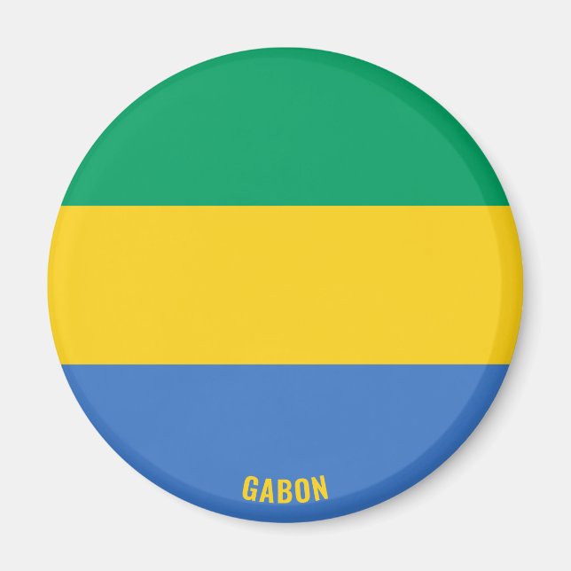 Gabon Flagga Charming Patriotic Magnet (Framsidan)