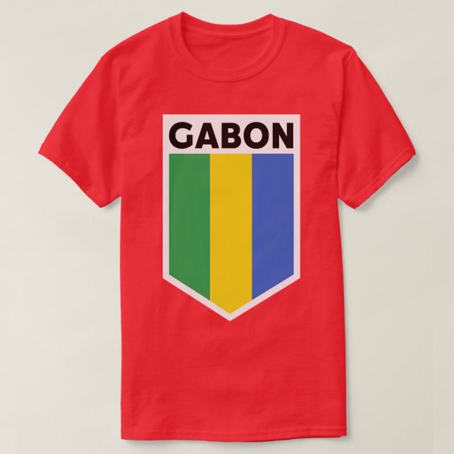 Gabon Flagga Emblem T Shirt (Design framsida)