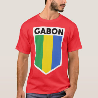 Gabon Flagga Emblem T Shirt