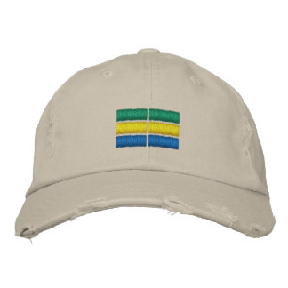 Gabon Flagga Embroized Baseball Cap Broderad Keps