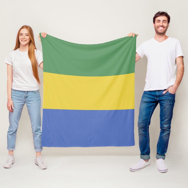 Gabon flagga fleecefilt (På plats)